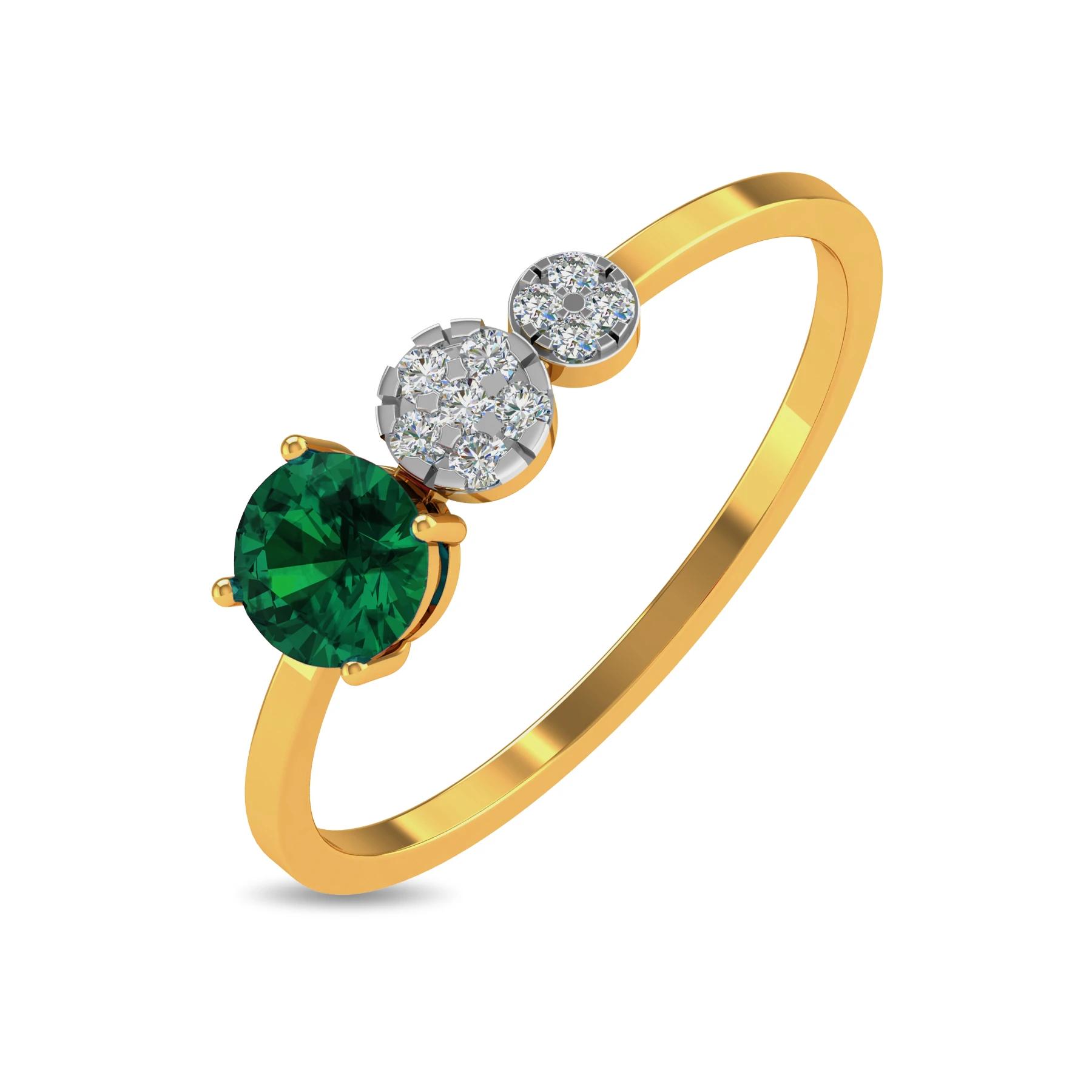Yellow Gold 14KT Size 7 SI-HI Gemstone