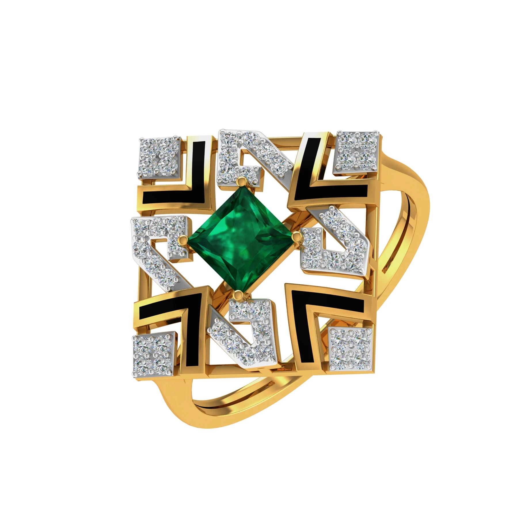 Yellow Gold 14KT Size 7 SI-HI Gemstone